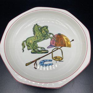 Villeroy & Boch  Sports et Loisirs Porcelain Octagonal Bread Dish  Equestrian